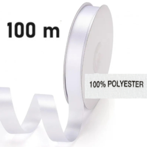 Ruban satin blanc matière polyester