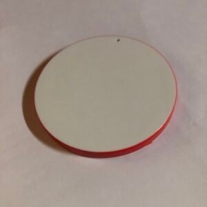 Porte-clés Rond  rouge en plastique Blanc