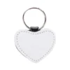 Porte clé en coeur blanc cuir sublimable
