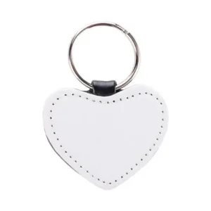 Porte clé en coeur blanc cuir sublimable