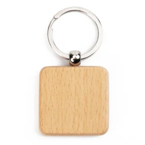 Porte clé  en bois carré rectangle