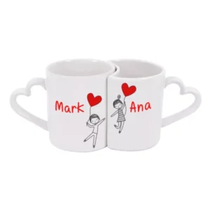 Mugs DUO sublimable avec anse en cœur