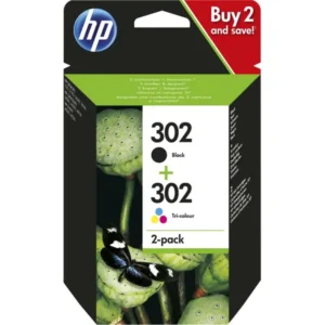 Pack cartouches HP 302 noire et tricolore
