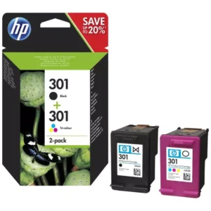 Pack cartouches HP 301 noire et tricolore