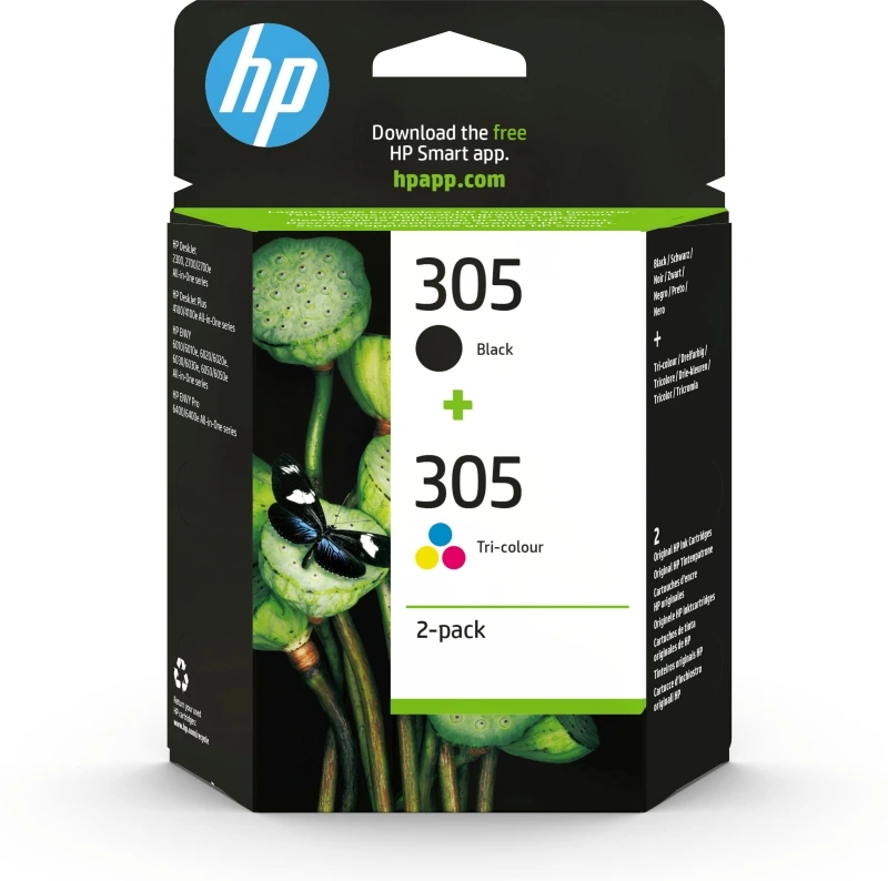 Acheter HP 305 pack de 2 cartouches d’encre 3 couleurs – noire à La Réunion 974