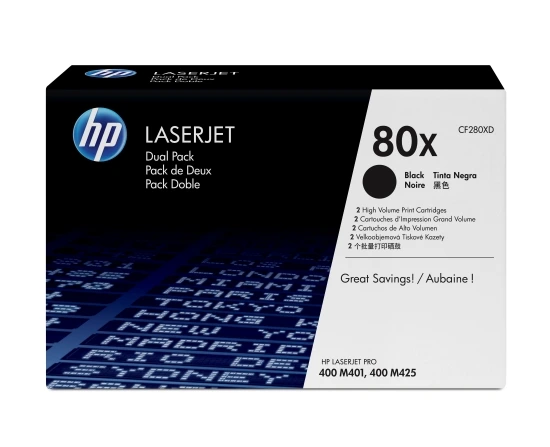 Acheter HP 80X pack de 2 cartouches HP LaserJet noir grande capacité à La Réunion 974