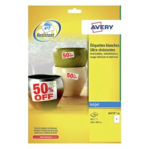 Acheter Etiquette ultra-résistante A4 Polyester – Jet d’encre à La Réunion 974