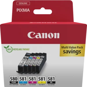 Acheter Canon PGI-580+CLI-581 Multipack Noir(e) / Noir(e) / Cyan / Magenta / Jaune à La Réunion 974
