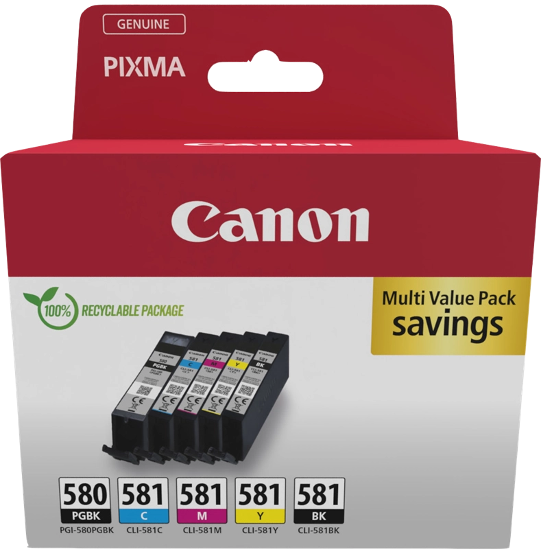 Acheter Canon PGI-580+CLI-581 Multipack Noir(e) / Noir(e) / Cyan / Magenta / Jaune à La Réunion 974