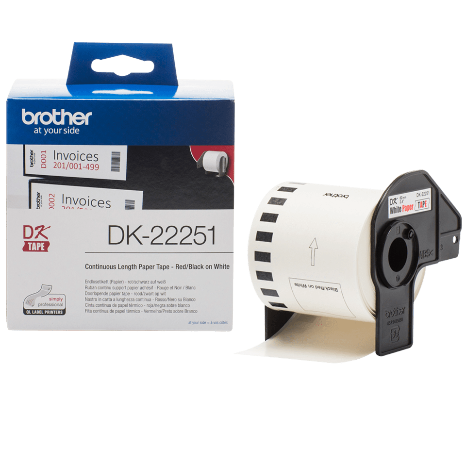 Acheter Rouleau continu DK-22251 Brother – Noir et rouge sur blanc à La Réunion 974